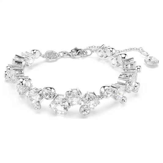 Constella set, Mixed cuts, White, Rhodium plated