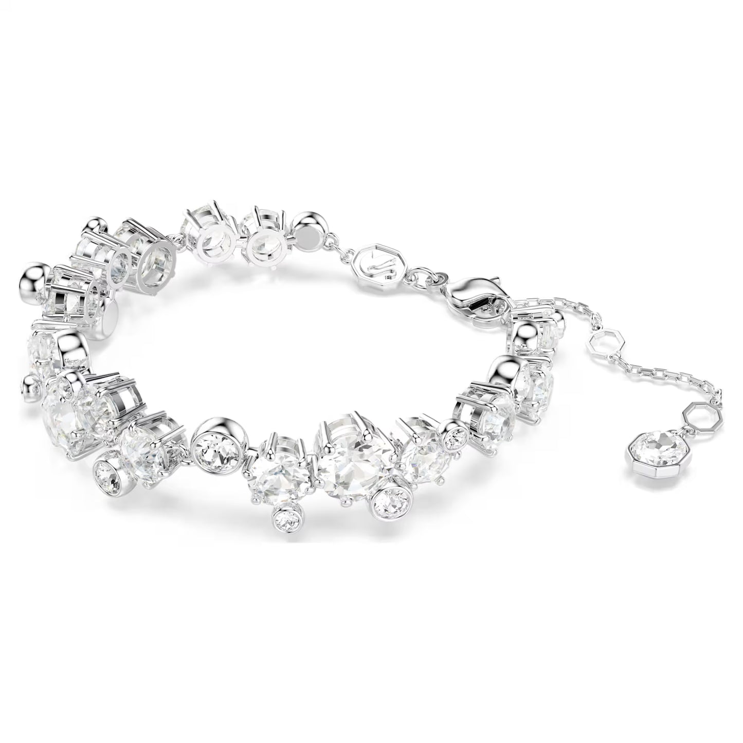 Constella set, Mixed cuts, White, Rhodium plated