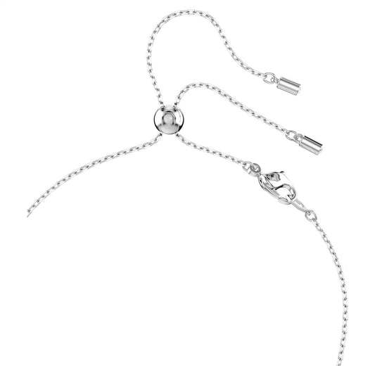 Constella Y necklace, Crystal pearl, Rhodium