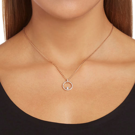 Creativity pendant Circular, White, Rose-gold tone