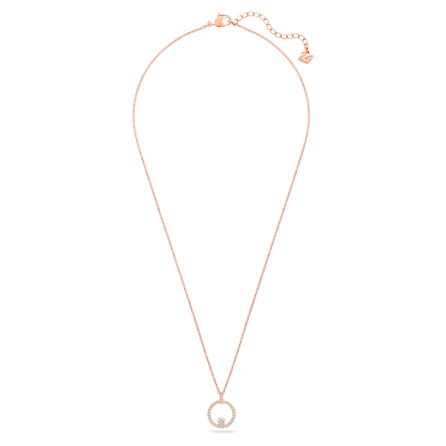Creativity pendant Circular, White, Rose-gold tone