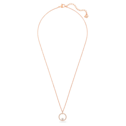 Creativity pendant Circular, White, Rose-gold tone
