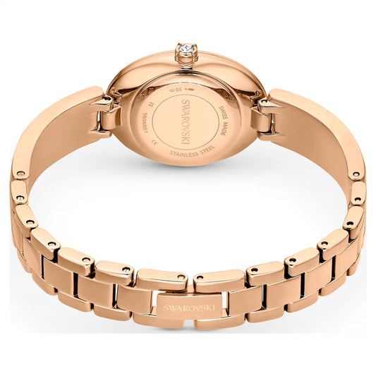 Crystal Rock oval watch, Swiss Made, Crystal bracelet, Rose gold tone, Rose gold-tone finish