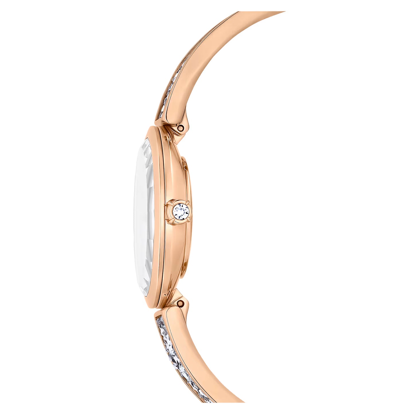 Crystal Rock oval watch, Swiss Made, Crystal bracelet, Rose gold tone, Rose gold-tone finish
