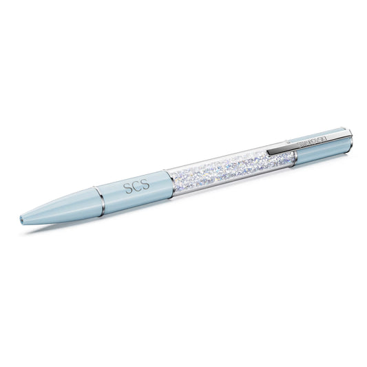 Crystalline ballpoint pen, Blue, Chrome plated