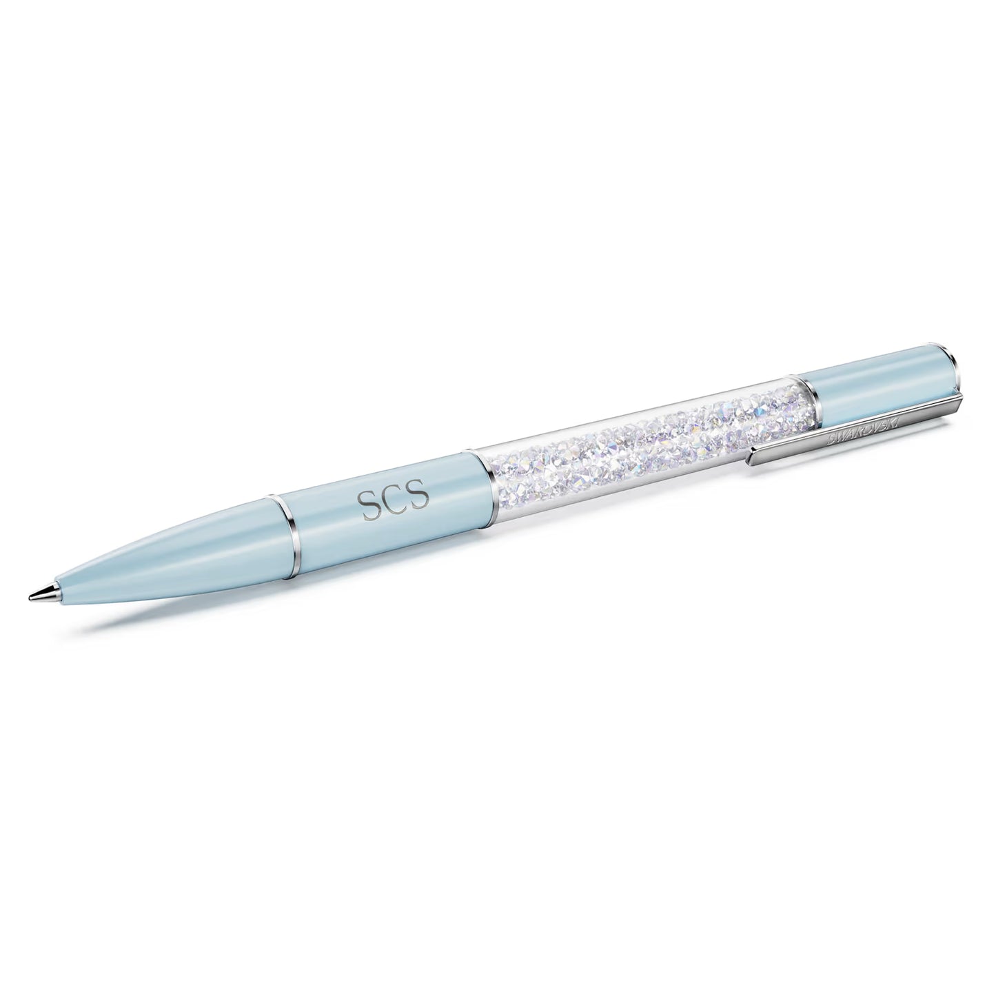 Crystalline ballpoint pen, Blue, Chrome plated