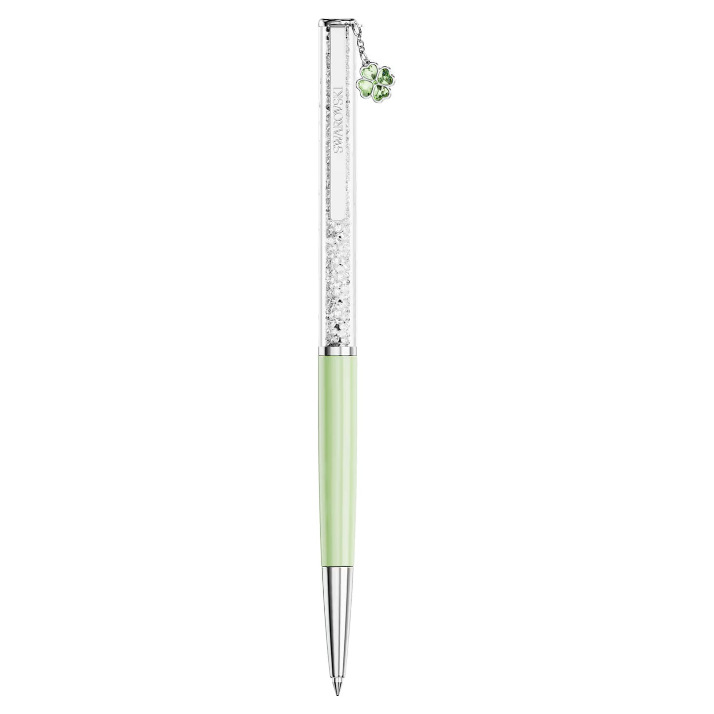 Crystalline ballpoint pen, Clover, Green, Green lacquered, chrome plated