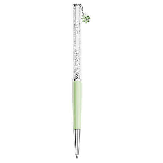 Crystalline ballpoint pen, Clover, Green, Green lacquered, chrome plated