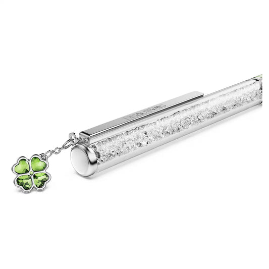 Crystalline ballpoint pen, Clover, Green, Green lacquered, chrome plated