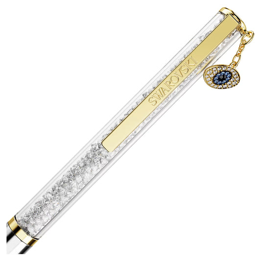 Crystalline ballpoint pen, Evil eye, Gold tone, Mixed metal finish