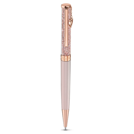 Crystalline ballpoint pen Heart, Rose gold tone, Pink lacquered, rose gold-tone plated