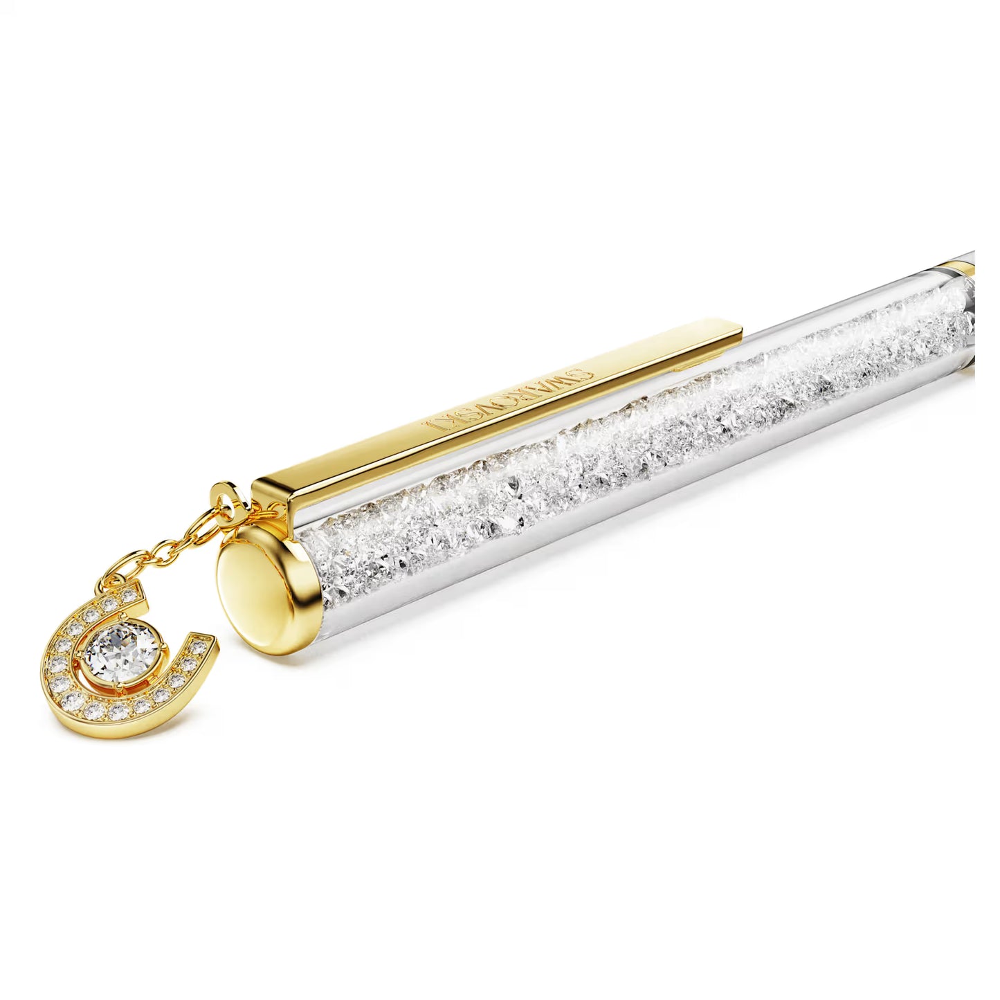 Crystalline ballpoint pen, Horseshoe, White, White lacquered, gold-tone plated