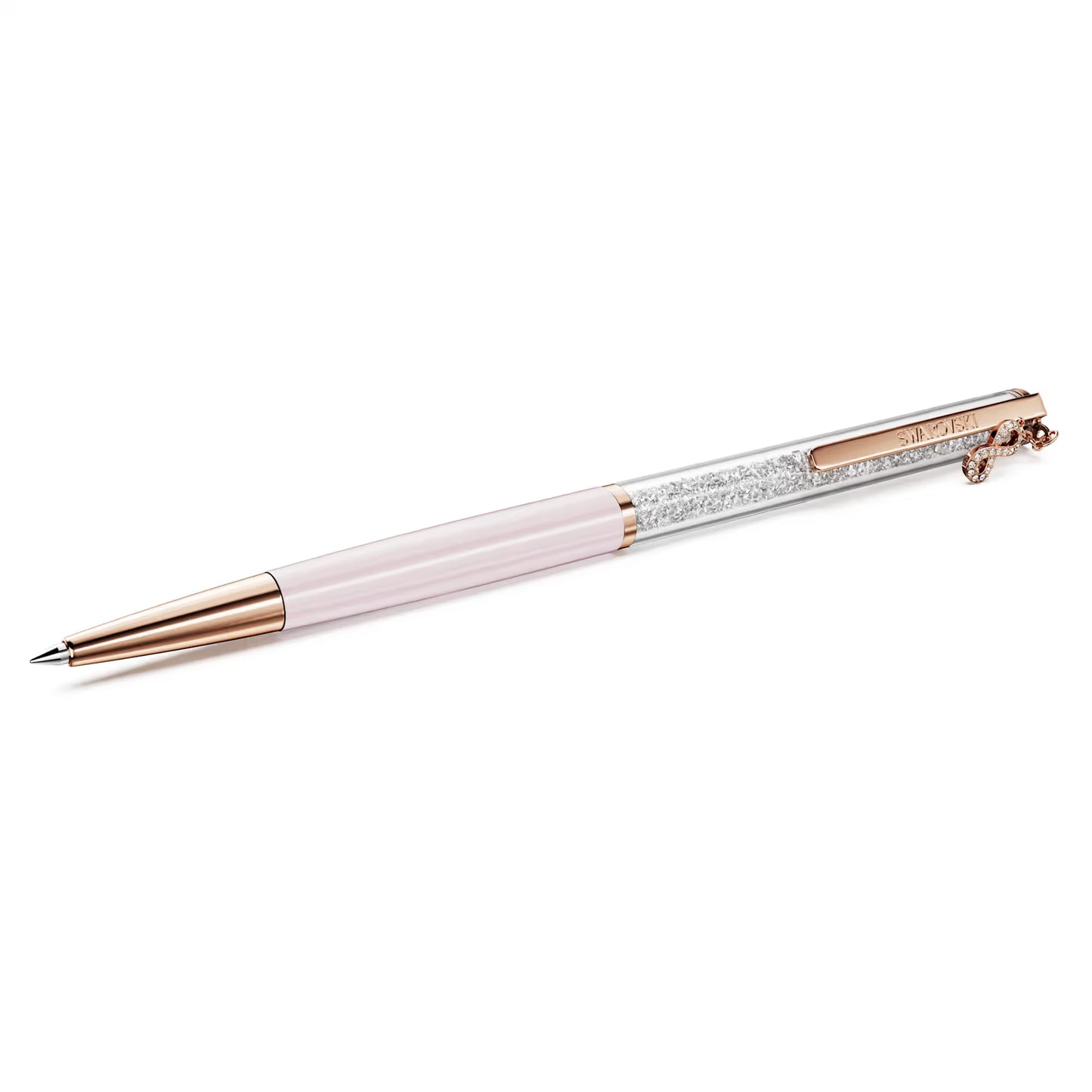 Crystalline ballpoint pen, Infinity, Pink lacquered, rose gold-tone plated