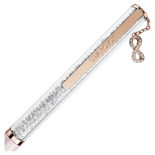 Crystalline ballpoint pen, Infinity, Pink lacquered, rose gold-tone plated