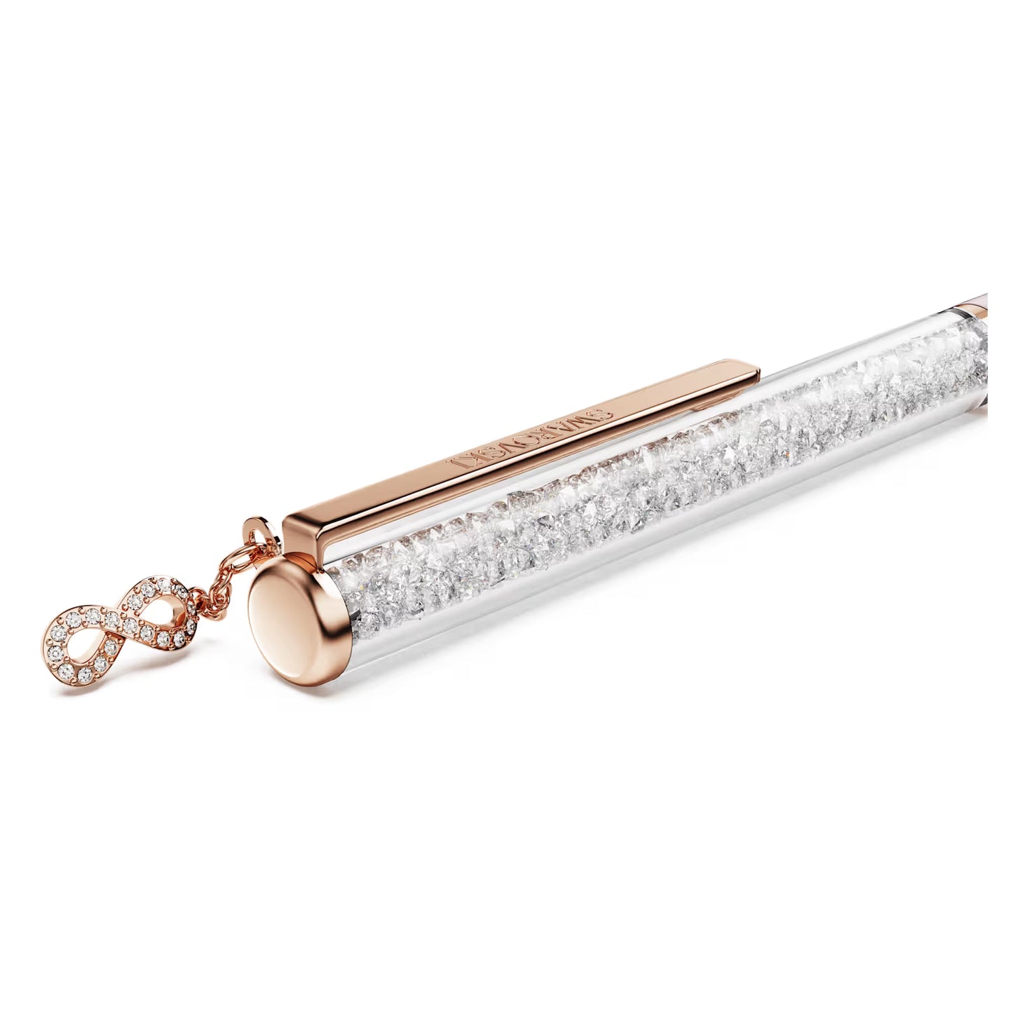 Crystalline ballpoint pen, Infinity, Pink lacquered, rose gold-tone plated