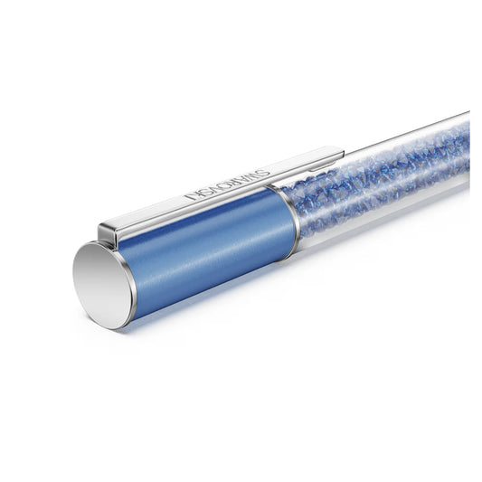 Crystalline ballpoint pen, ReCreated™ crystals, Blue, Blue lacquered, Chrome plated