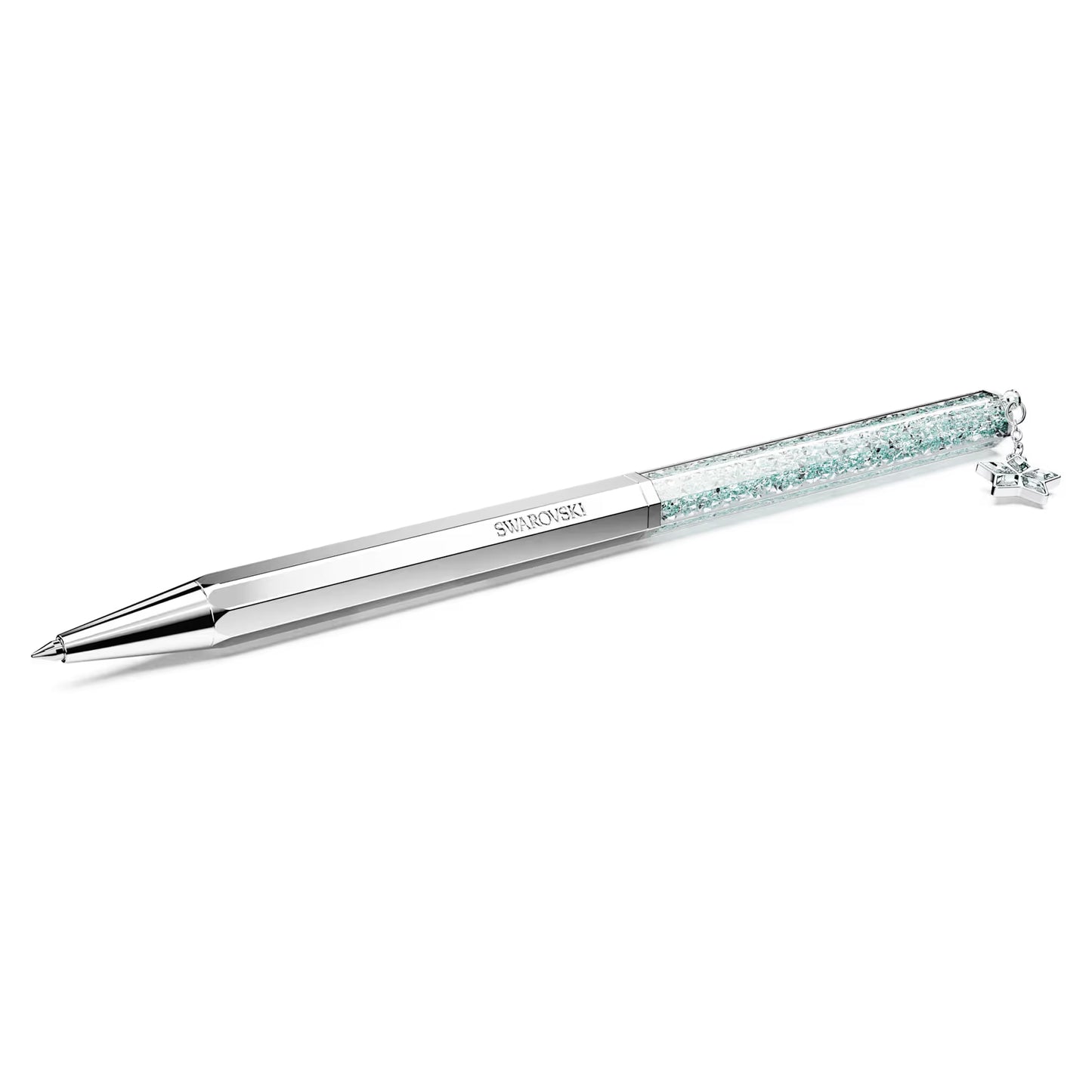Crystalline ballpoint pen, Star, Blue, Chrome plat