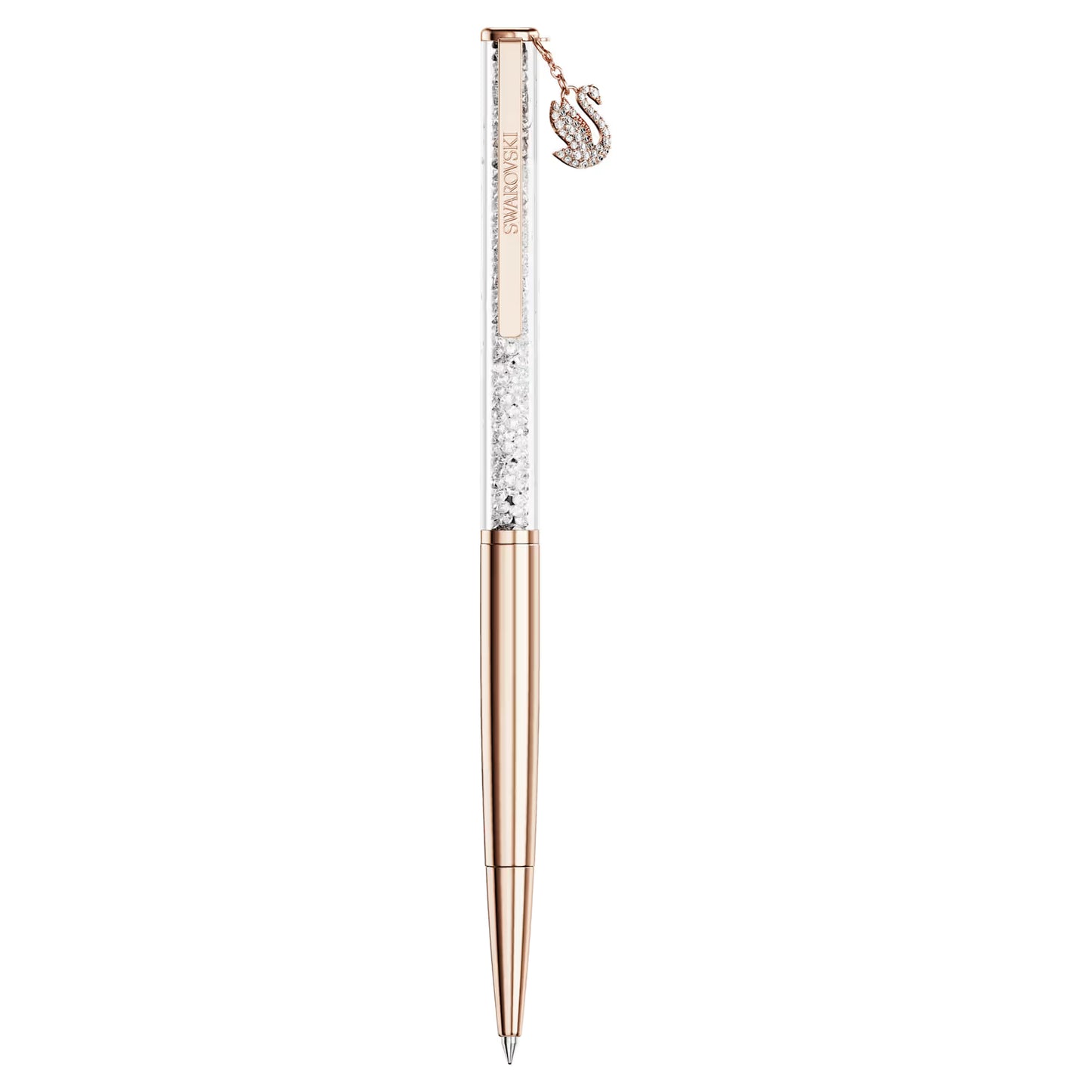 Crystalline ballpoint pen, Swan, Rose gold-tone plated