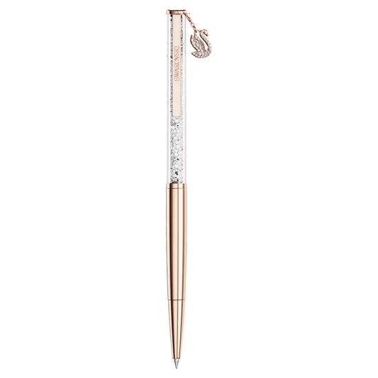 Crystalline ballpoint pen, Swan, Rose gold-tone plated