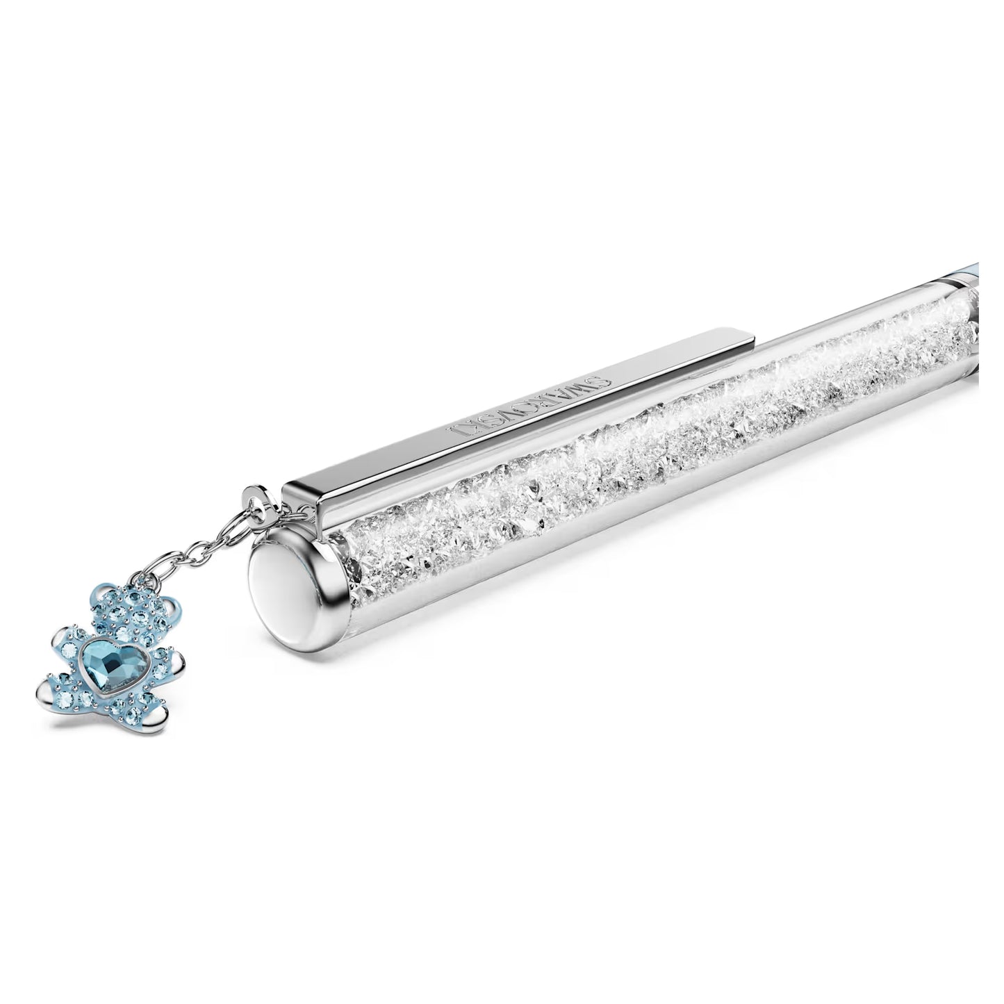 Crystalline ballpoint pen, Teddy, Blue, Blue lacquered, chrome plated