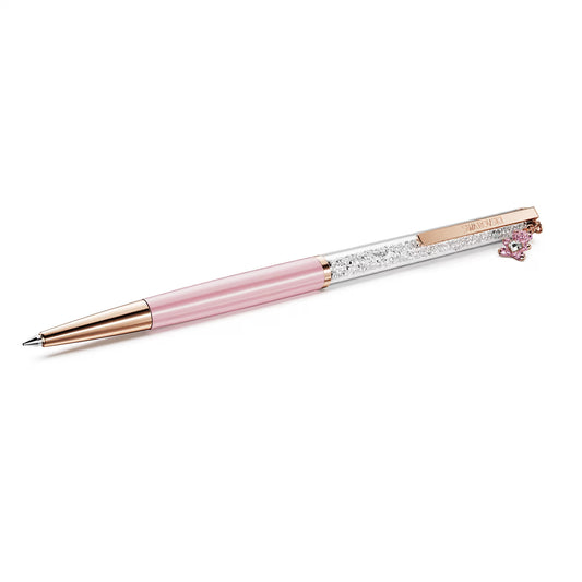 Crystalline ballpoint pen, Teddy, Pink, Pink lacquered, rose gold-tone plated