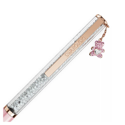 Crystalline ballpoint pen, Teddy, Pink, Pink lacquered, rose gold-tone plated