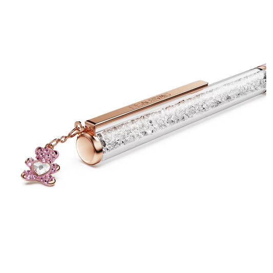 Crystalline ballpoint pen, Teddy, Pink, Pink lacquered, rose gold-tone plated