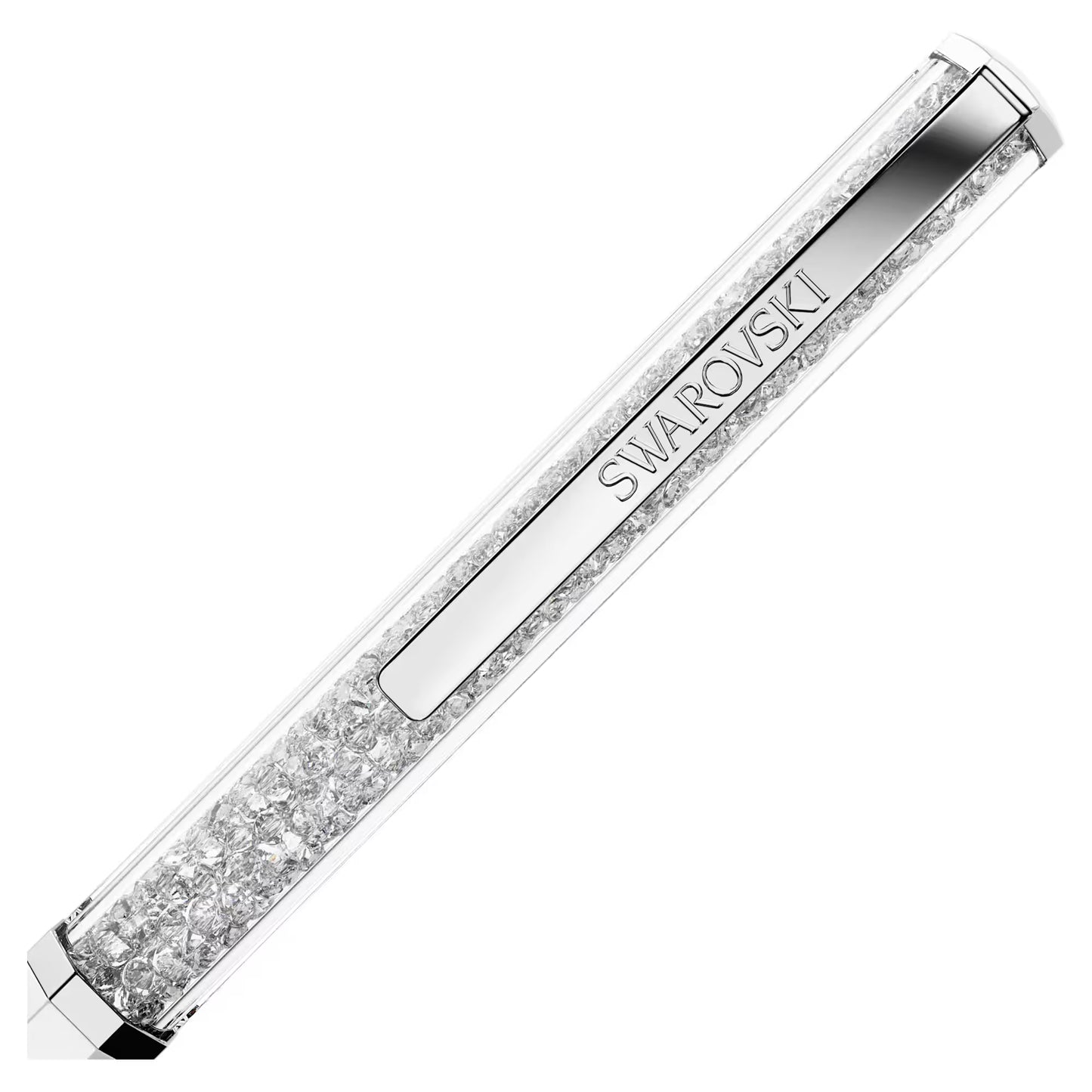 Crystalline ballpoint pen, White lacquered, chrome plated