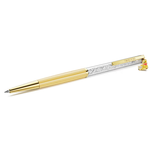 Crystalline ballpoint pen, Winnie the Pooh, Yellow lacquered, gold-tone plated