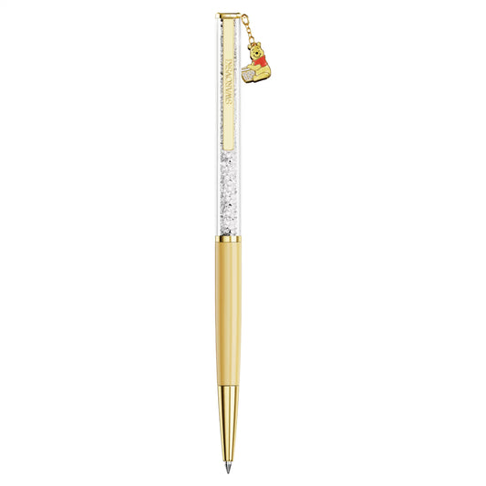 Crystalline ballpoint pen, Winnie the Pooh, Yellow lacquered, gold-tone plated