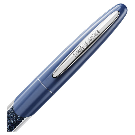 Crystalline rollerball pen, Blue, Chrome plated