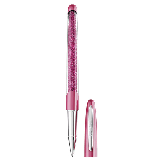 Crystalline rollerball pen, Pink, Chrome plated