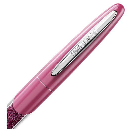 Crystalline rollerball pen, Pink, Chrome plated