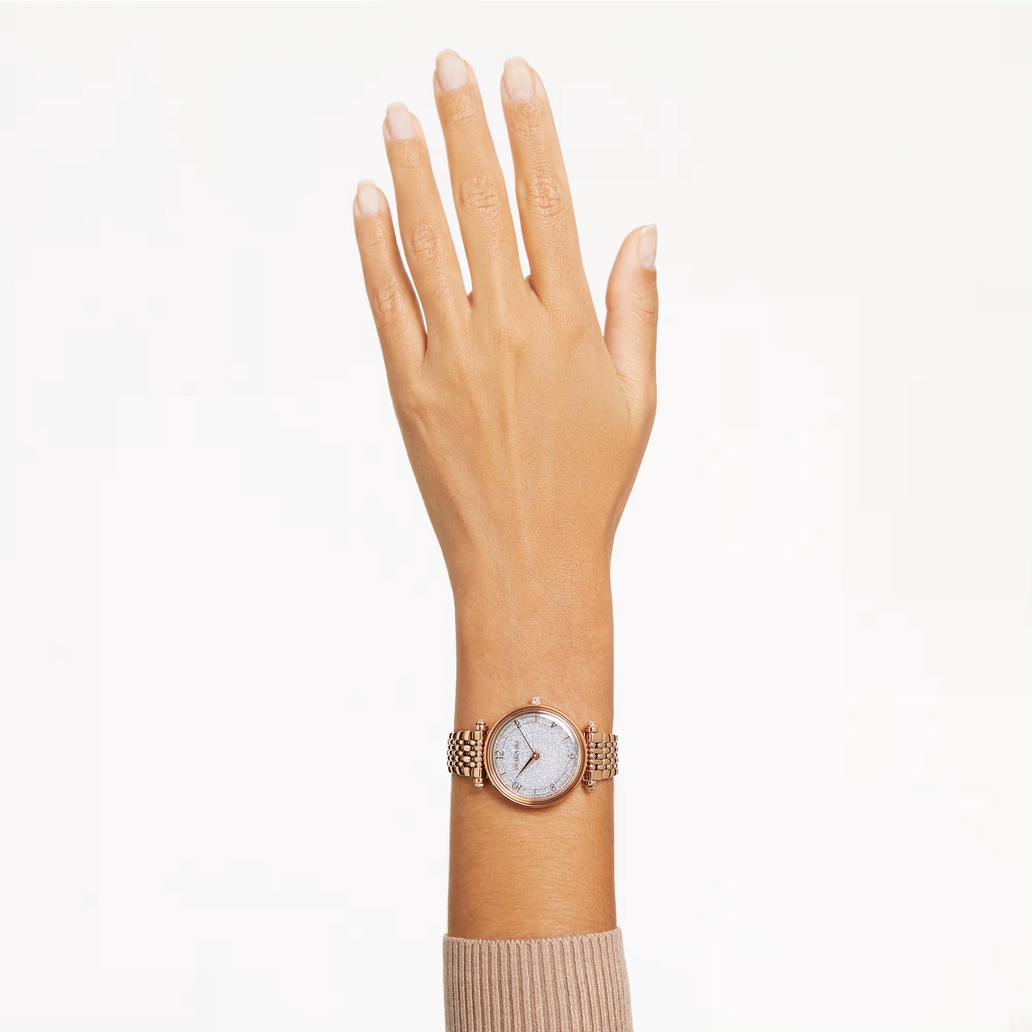 Crystalline wonder watch, Swiss Made, Metal bracelet, Rose gold tone, Rose gold-tone finish