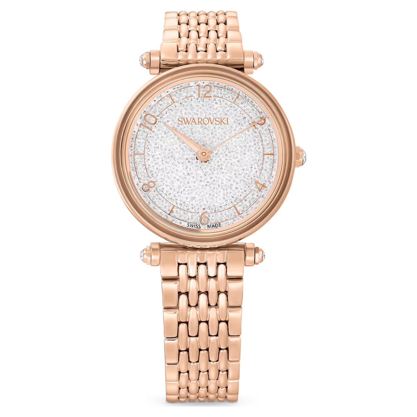 Crystalline wonder watch, Swiss Made, Metal bracelet, Rose gold tone, Rose gold-tone finish