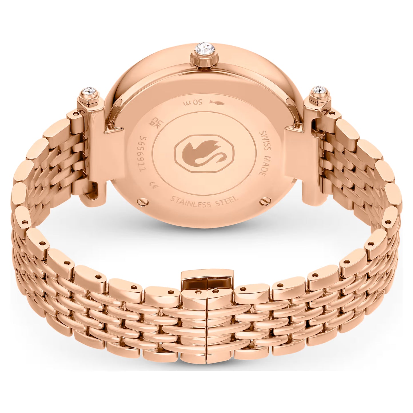Crystalline wonder watch, Swiss Made, Metal bracelet, Rose gold tone, Rose gold-tone finish