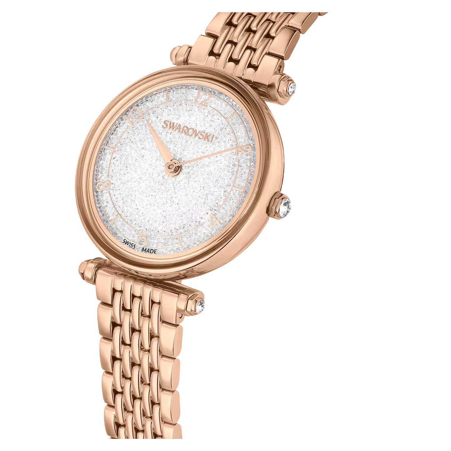 Crystalline wonder watch, Swiss Made, Metal bracelet, Rose gold tone, Rose gold-tone finish