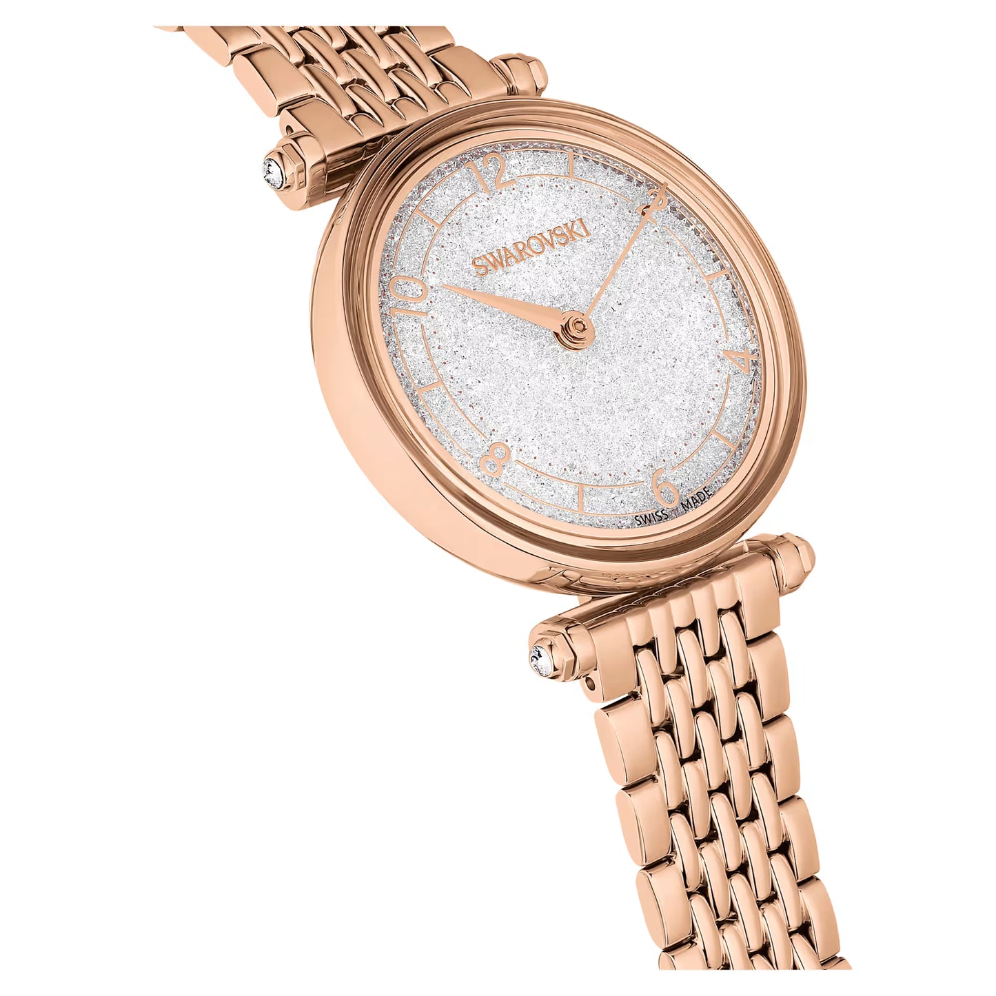 Crystalline wonder watch, Swiss Made, Metal bracelet, Rose gold tone, Rose gold-tone finish