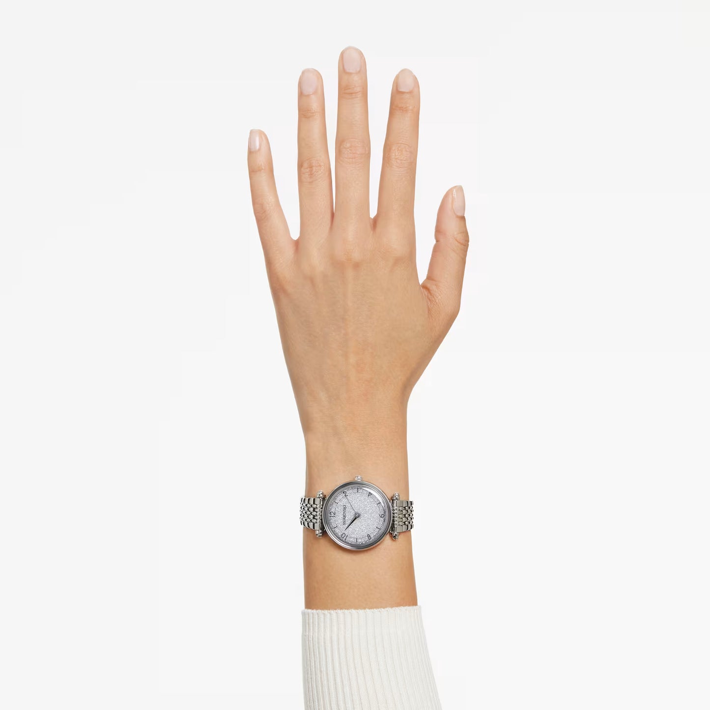 Crystalline wonder watch, Swiss Made, Metal bracelet, Silver Tone, Stainless steel