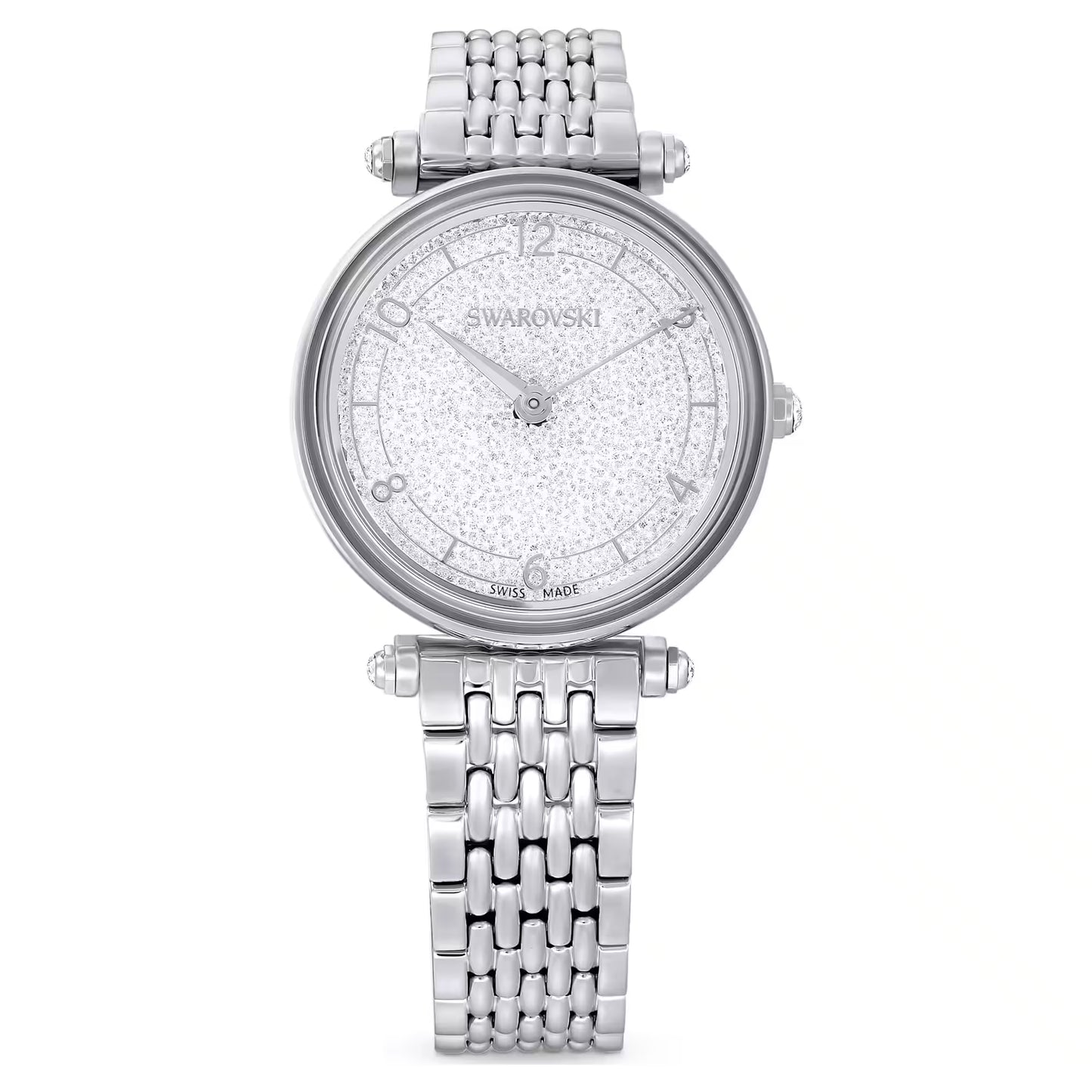 Crystalline wonder watch, Swiss Made, Metal bracelet, Silver Tone, Stainless steel