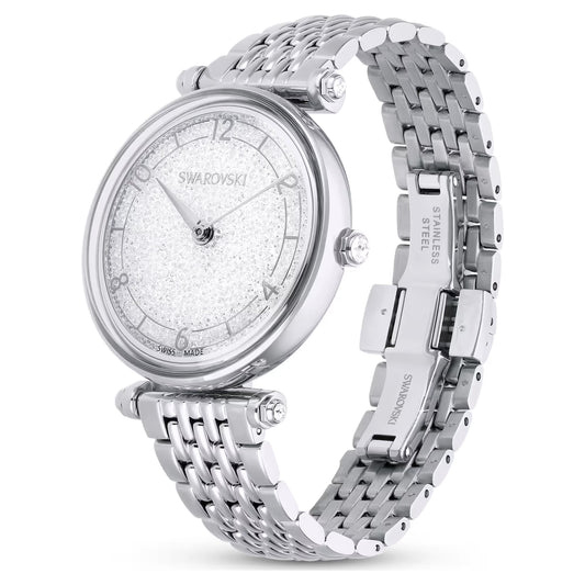 Crystalline wonder watch, Swiss Made, Metal bracelet, Silver Tone, Stainless steel