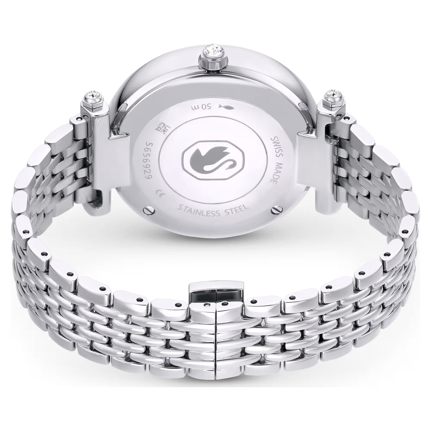 Crystalline wonder watch, Swiss Made, Metal bracelet, Silver Tone, Stainless steel