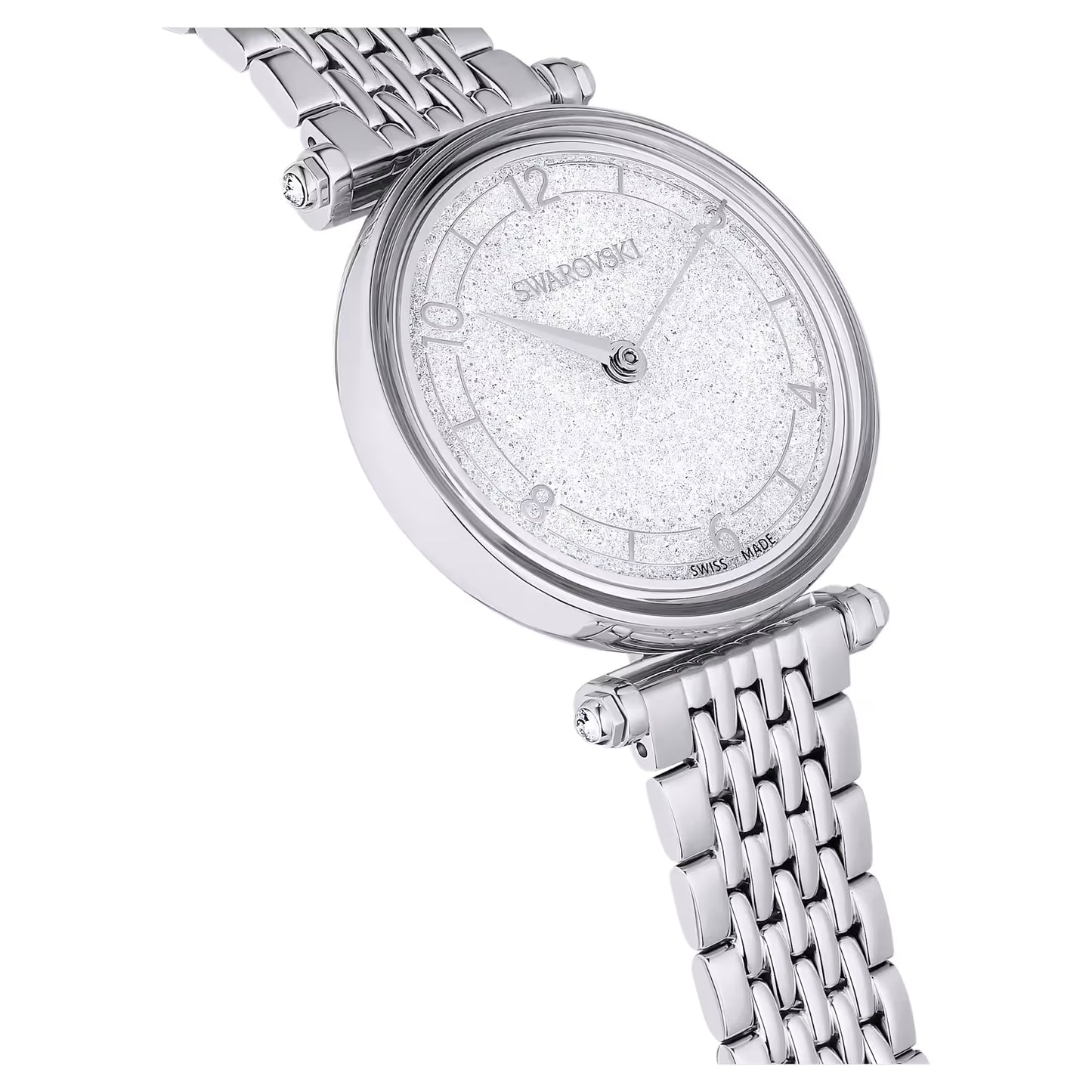 Crystalline wonder watch, Swiss Made, Metal bracelet, Silver Tone, Stainless steel
