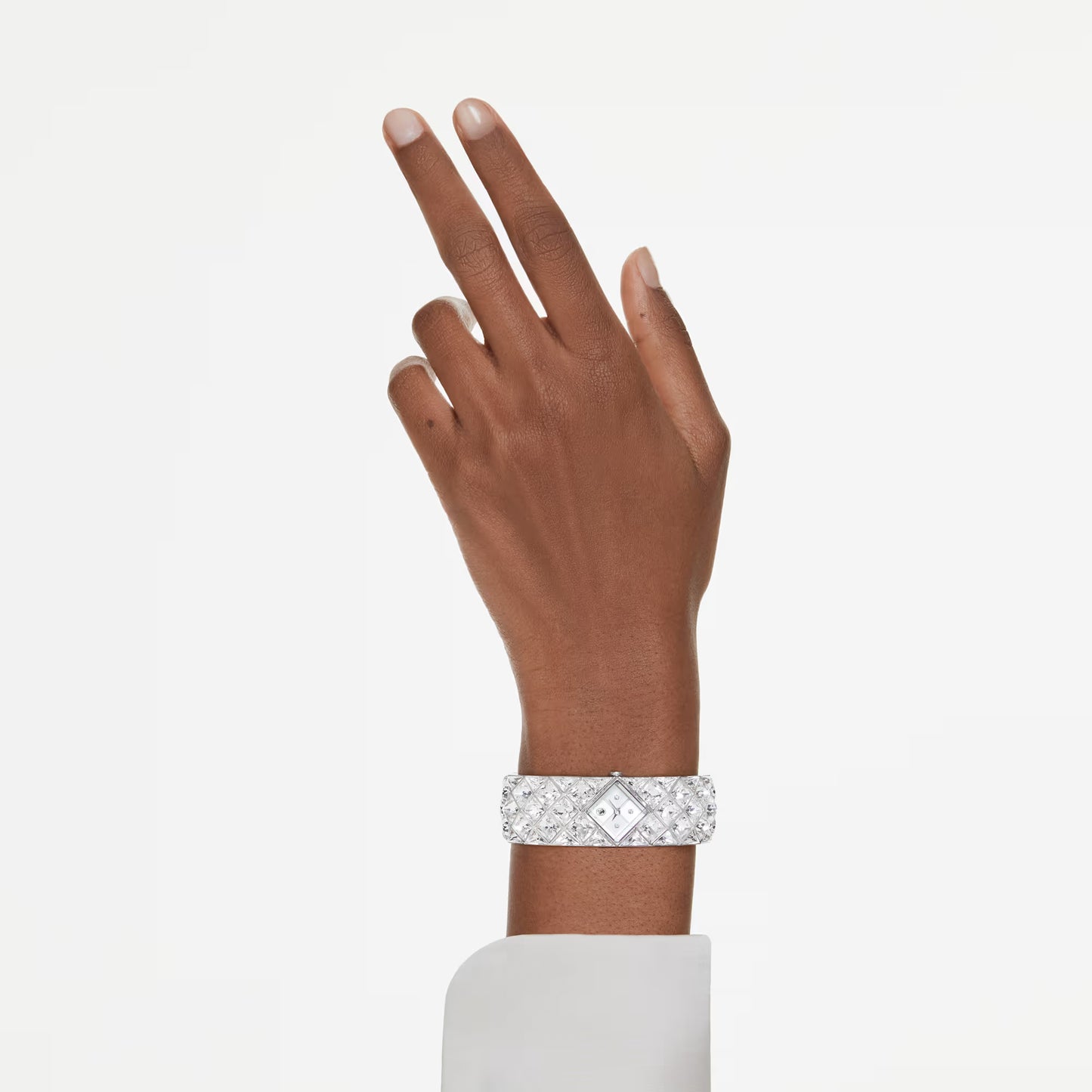 Curiosa bangle watch, Crystal bracelet, Silver Tone, Stainless steel
