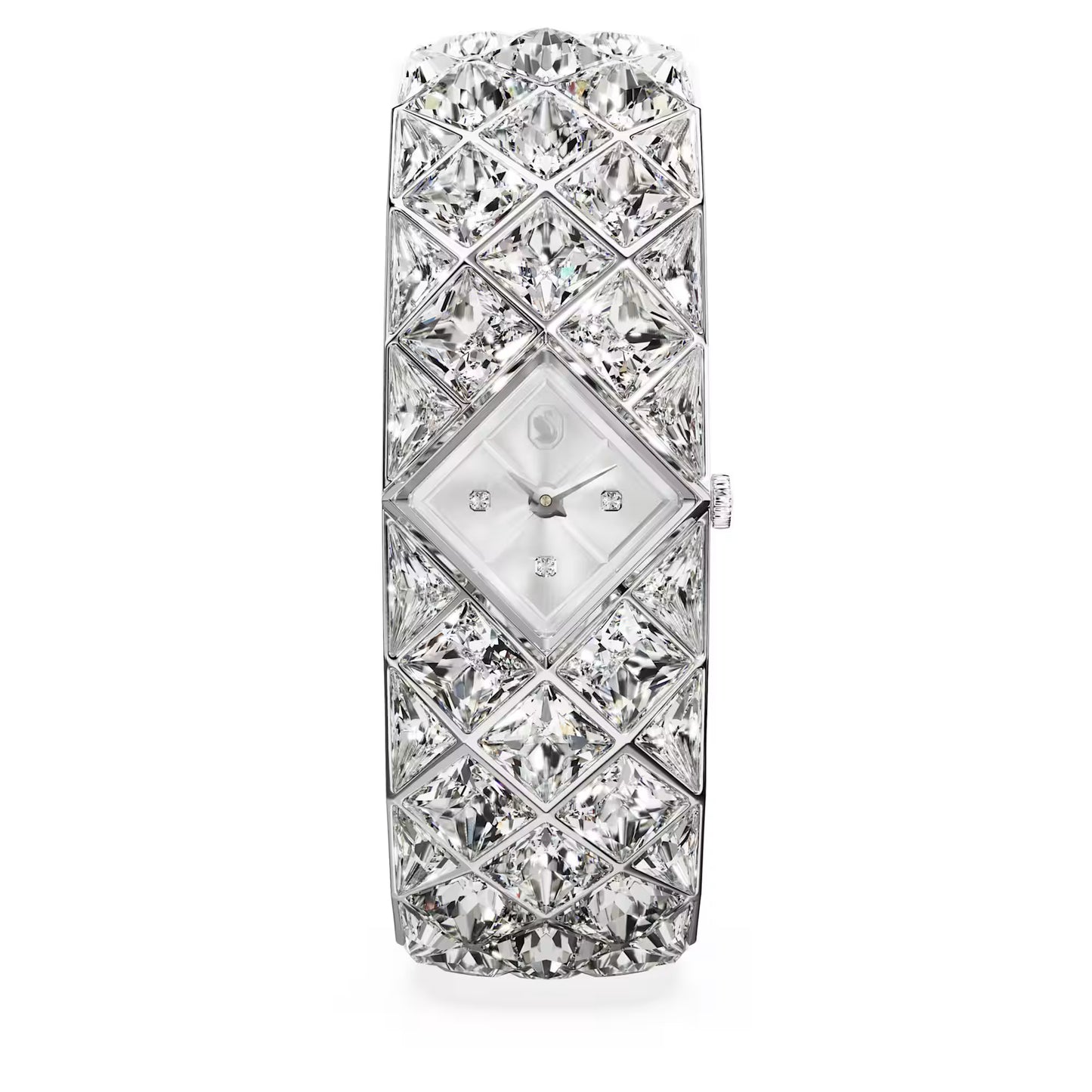 Curiosa bangle watch, Crystal bracelet, Silver Tone, Stainless steel