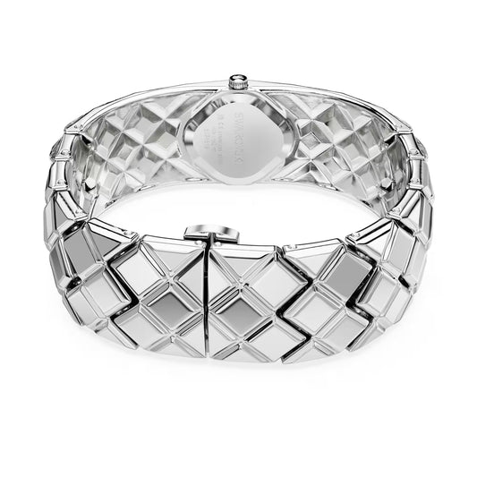 Curiosa bangle watch, Crystal bracelet, Silver Tone, Stainless steel