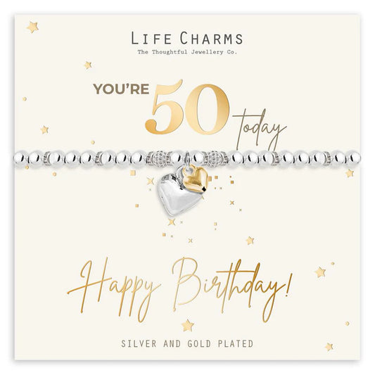 Happy 50th Birthday Life Charms Bracelet