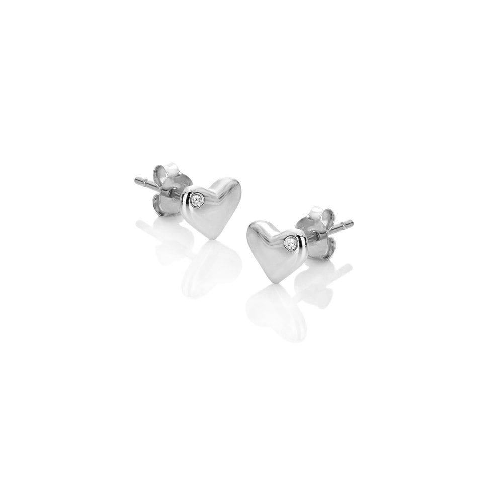 Silver Desire Heart Stud Earrings