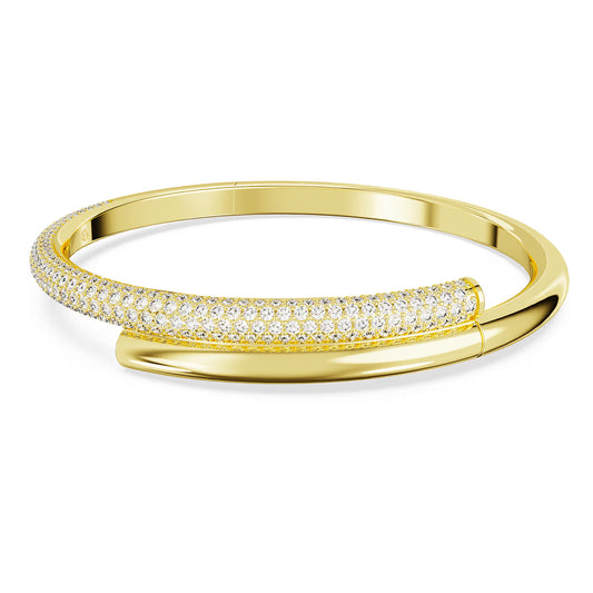 Dextera bangle, White, Gold-tone plated