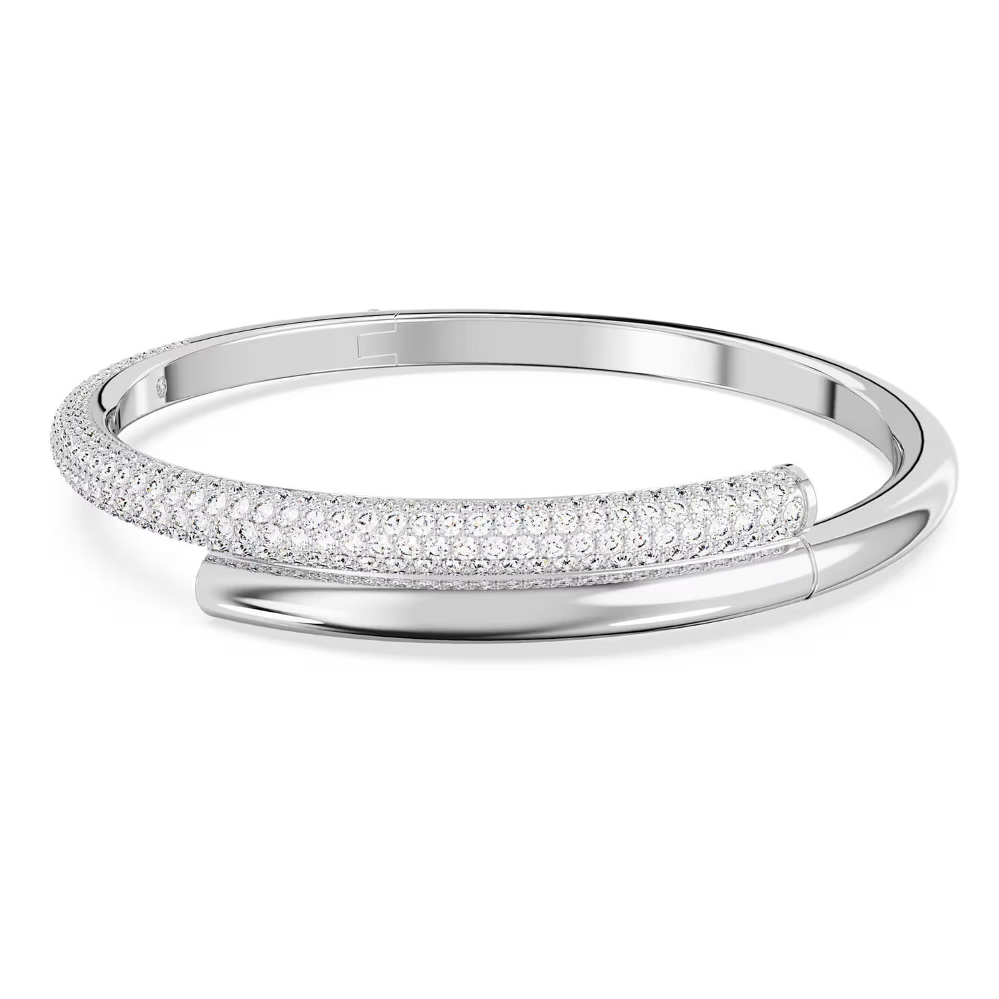 Dextera bangle, Magnetic closure, White, Rhodium plated